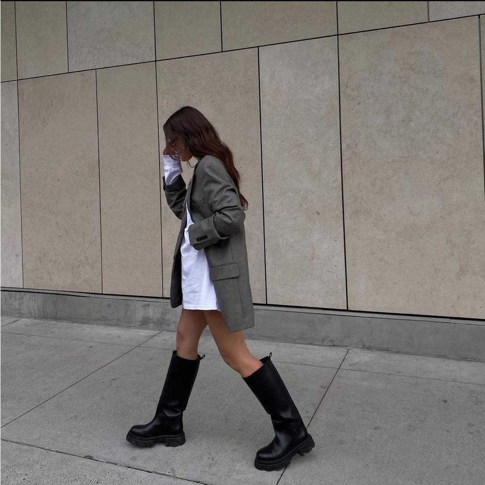 Gia Borghini Black Knee-High Boots